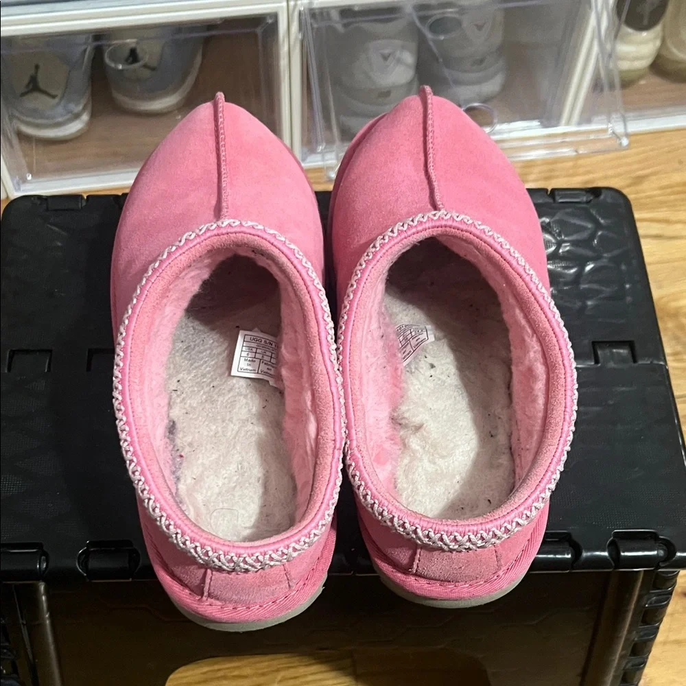 Pink Suede Slip-On Clogs